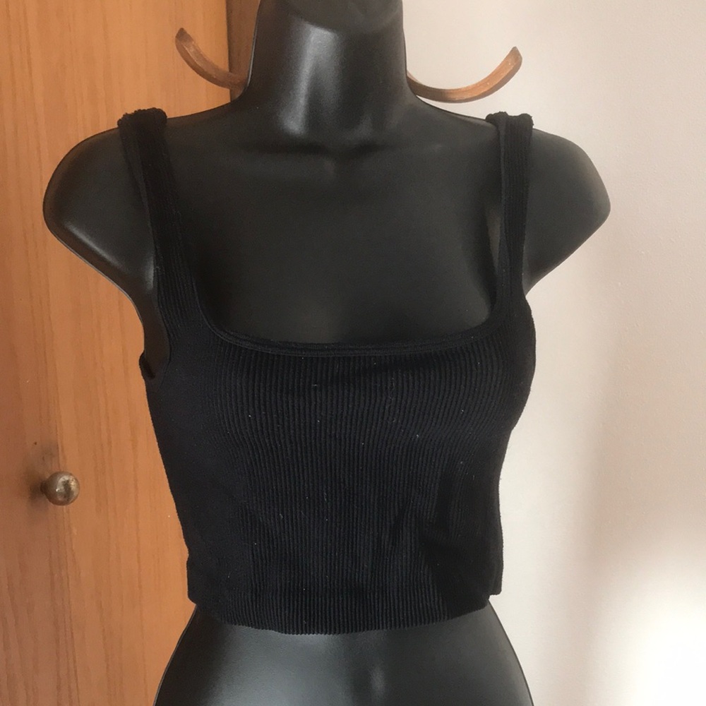 Set of 4 Zara Black Ribbed Crop Top Bundle